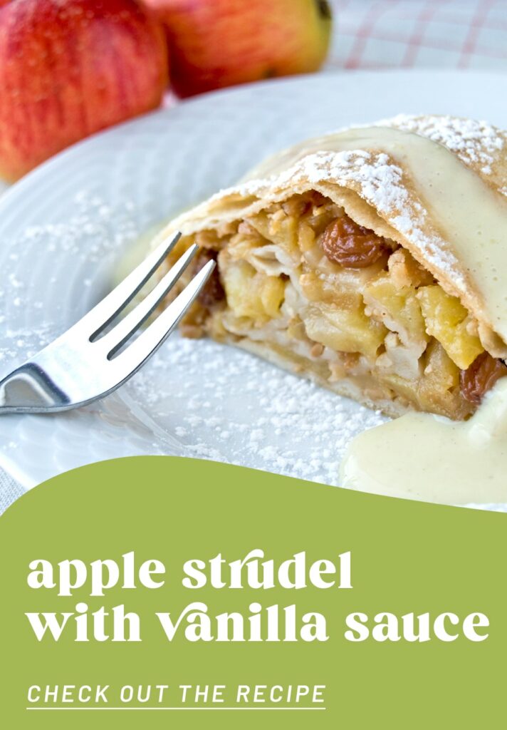 recipe - apple strudel with vanilla sauce